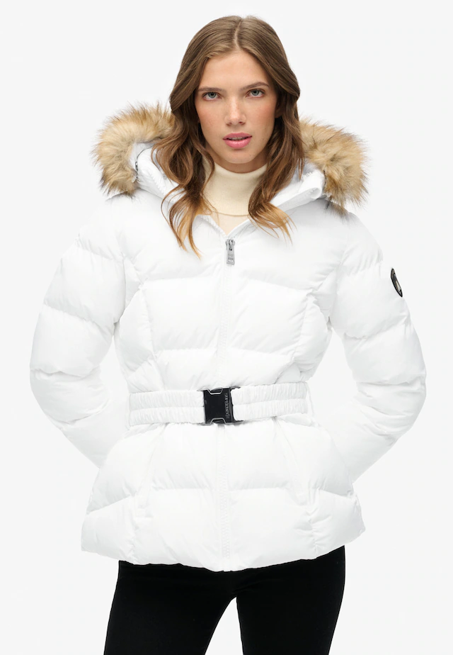 Superdry Steppjacke »FUJI BELTED PUFFER« mit Kapuze mit Markenlabel, aus Polyester, Regular Fit