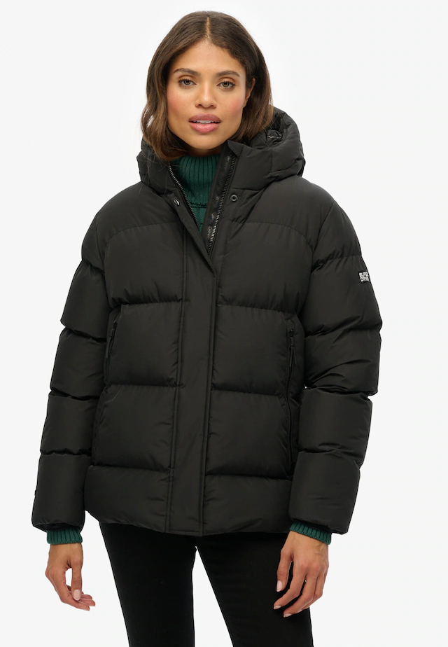 Superdry Steppjacke »HOODED 5 BAFFLE SPORTS PUFFER« mit Kapuze mit Reißverschluss, aus Polyester und Kunstfaser, Relaxed Fit