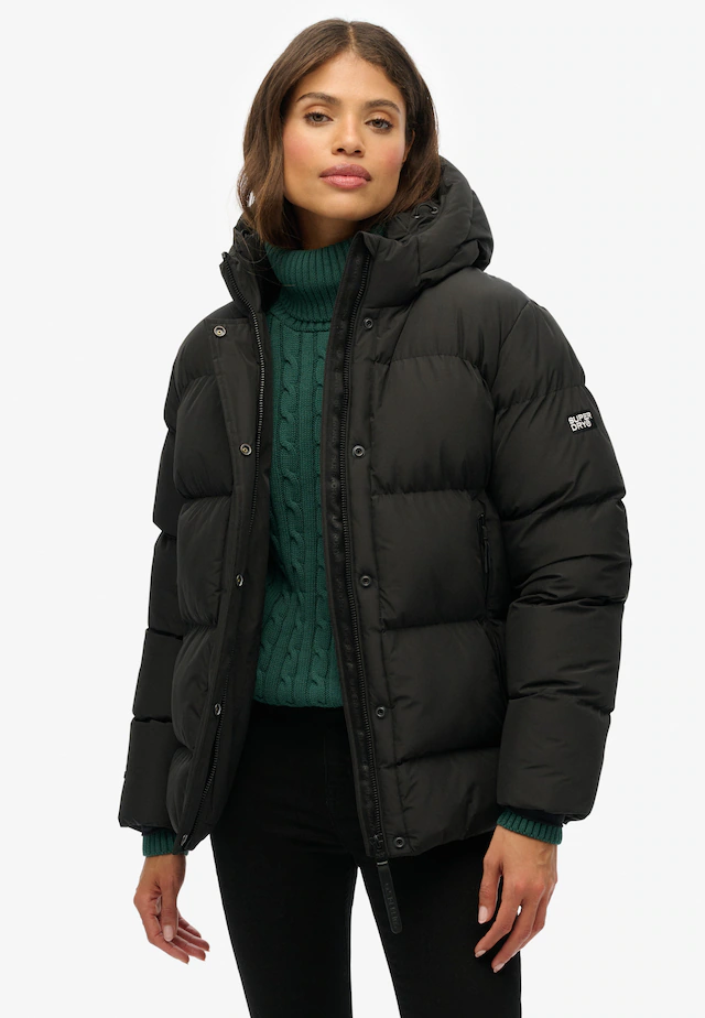 Superdry Steppjacke »HOODED 5 BAFFLE SPORTS PUFFER« mit Kapuze mit Reißverschluss, aus Polyester und Kunstfaser, Relaxed Fit