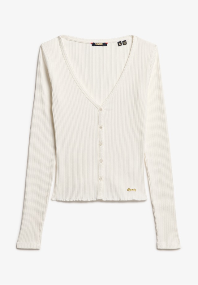 Superdry Langarmshirt »ESSENTIAL BUTTON THRU LS TOP« Baumwolle, skinny fit