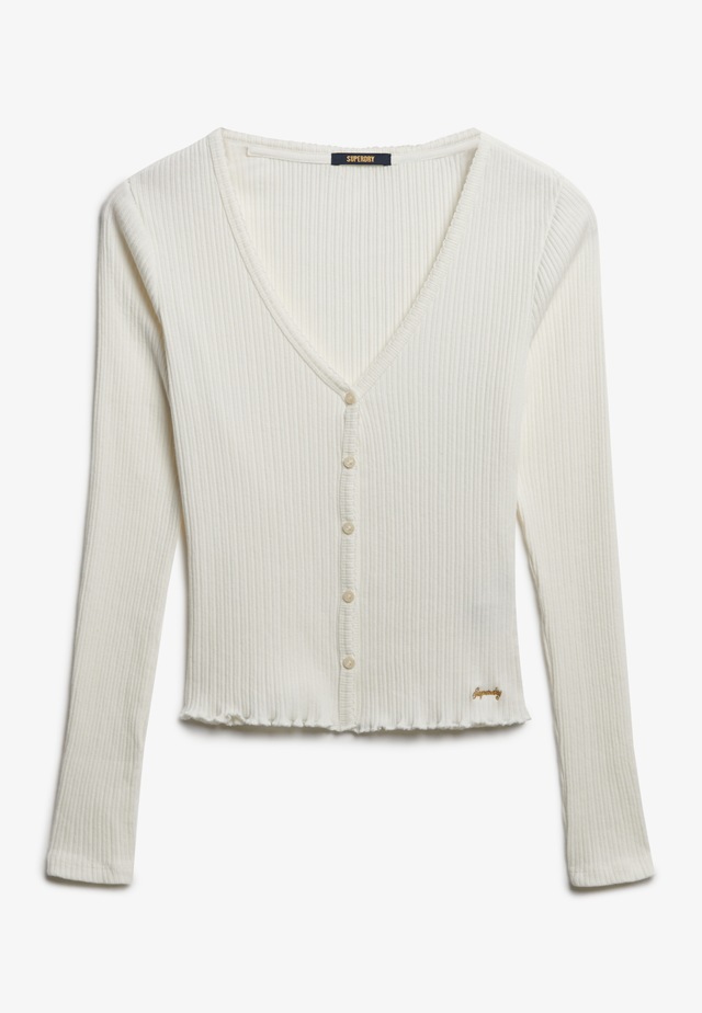 Superdry Langarmshirt »ESSENTIAL BUTTON THRU LS TOP« Baumwolle, skinny fit