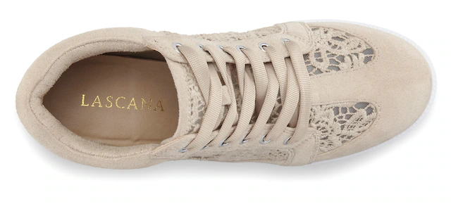 LASCANA Stiefelette »Freizeitschuh, Keilstiefelette, Sneaker,« mit innenliegendem Keilabsatz und eleganten Spitzendetails