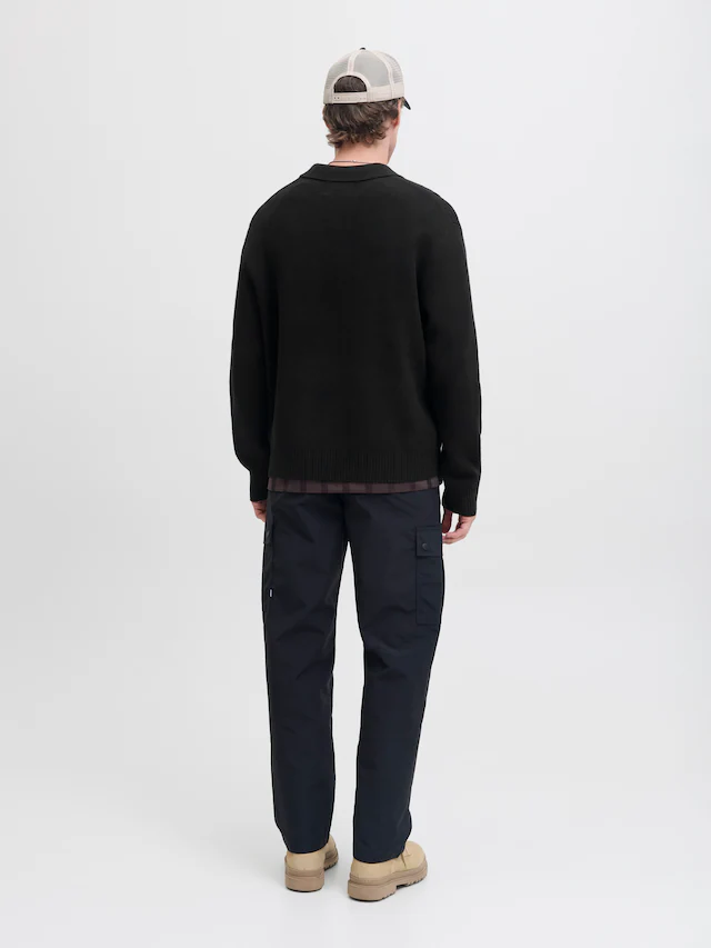 Jack & Jones Strickpullover »JCOCOVER KNIT SPLIT NECK POLO«