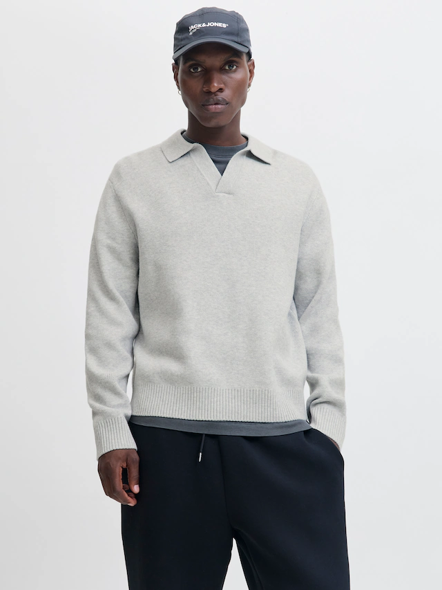 Jack & Jones Strickpullover »JCOCOVER KNIT SPLIT NECK POLO«