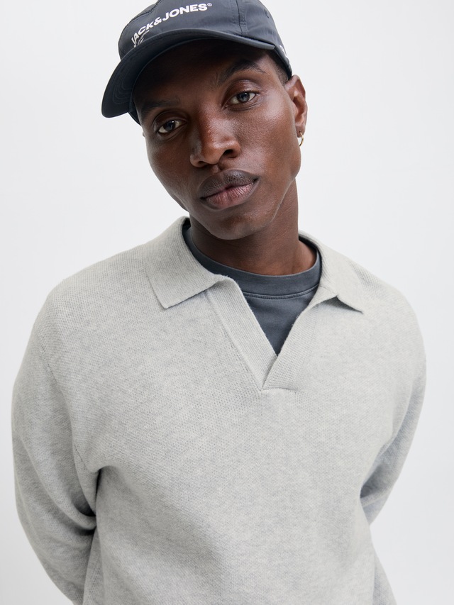 Jack & Jones Strickpullover »JCOCOVER KNIT SPLIT NECK POLO«
