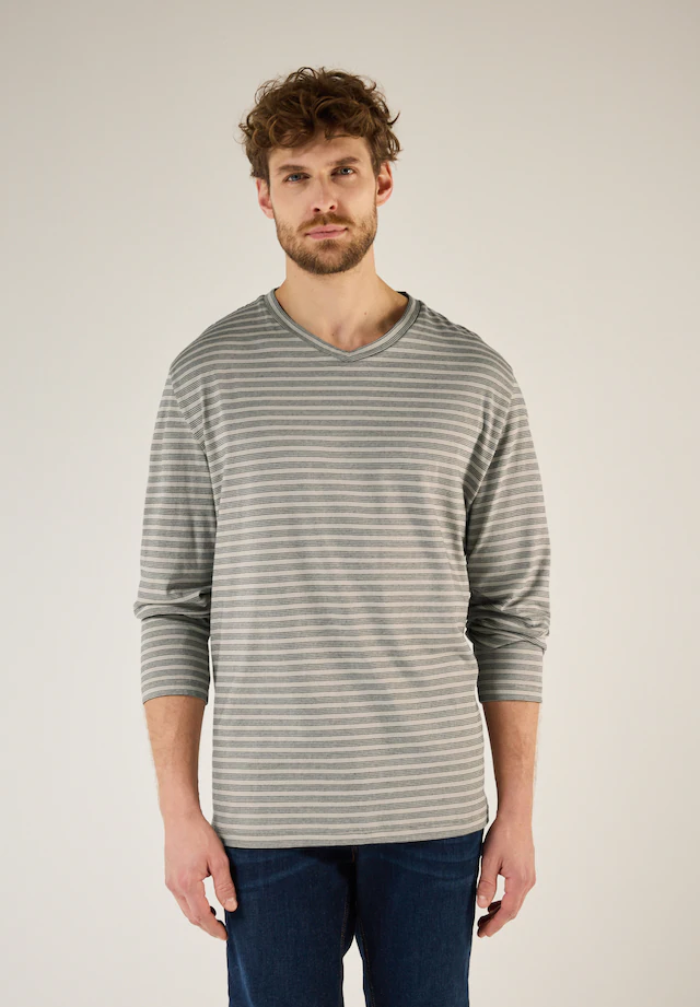 STREET ONE MEN Langarmshirt aus reiner Baumwolle
