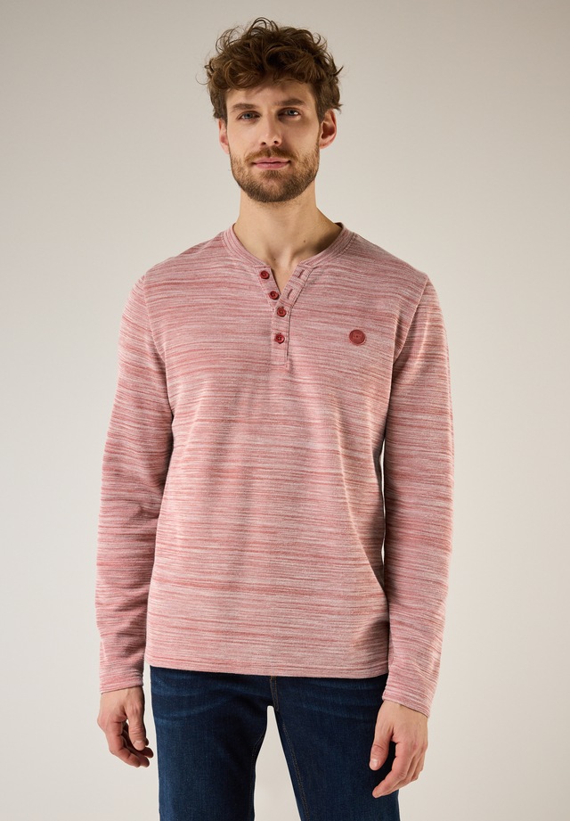STREET ONE MEN Langarmshirt bestehend aus einem Materialmix