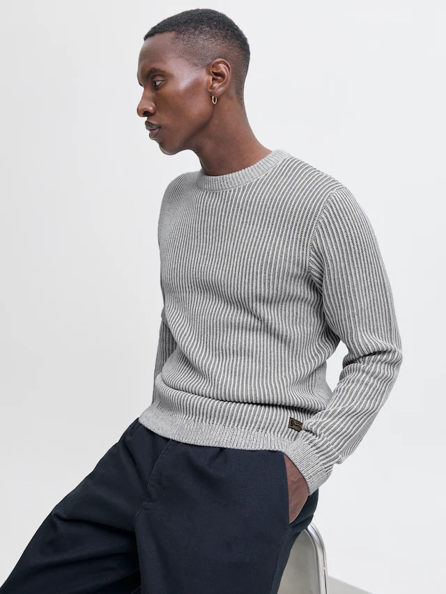 Jack & Jones Rundhalspullover »JJEDOVER KNIT CREW NECK SN« Baumwollmischung, regular fit