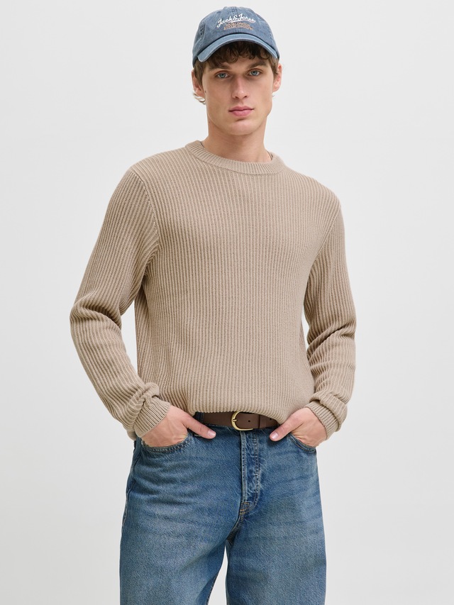 Jack & Jones Rundhalspullover »JJEDOVER KNIT CREW NECK SN« Baumwollmischung, regular fit