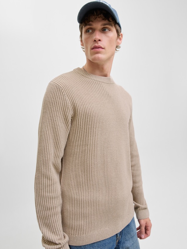 Jack & Jones Rundhalspullover »JJEDOVER KNIT CREW NECK SN« Baumwollmischung, regular fit
