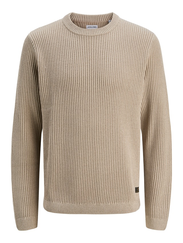 Jack & Jones Rundhalspullover »JJEDOVER KNIT CREW NECK SN« Baumwollmischung, regular fit