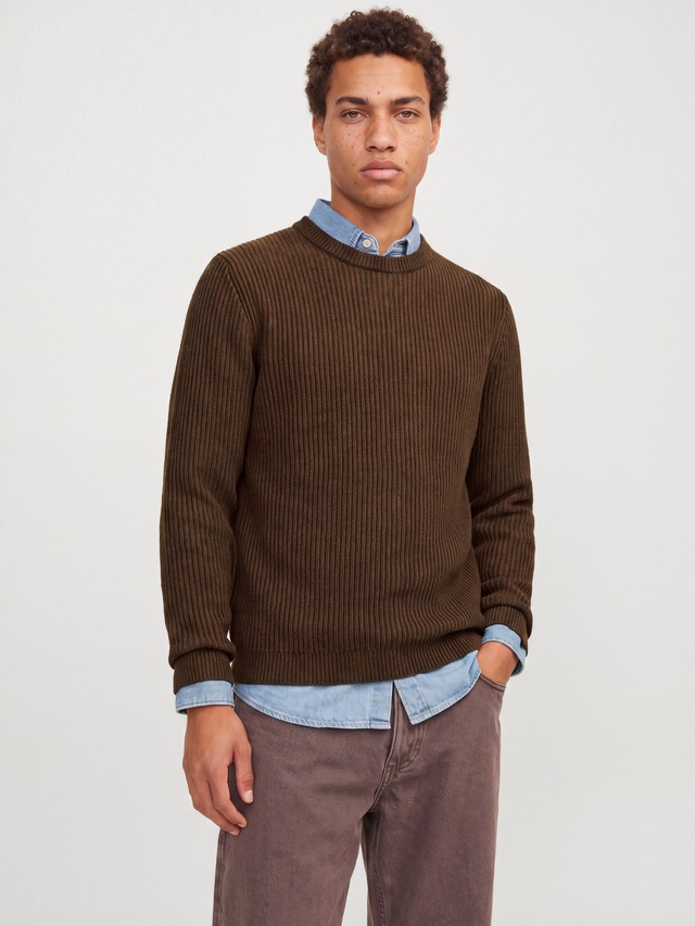 Jack & Jones Rundhalspullover »JJEDOVER KNIT CREW NECK SN« Baumwollmischung, regular fit