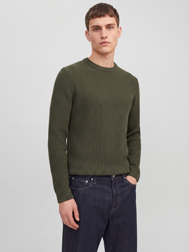 Jack & Jones Rundhalspullover »JJEDOVER KNIT CREW NECK SN« Baumwollmischung, regular fit