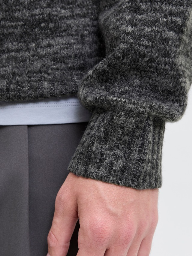 Jack & Jones Rundhalspullover »JJESOHO OLLIE KNIT CREW NECK SN« Materialmix, relaxed fit