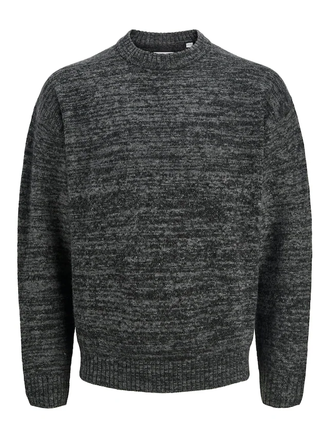 Jack & Jones Rundhalspullover »JJESOHO OLLIE KNIT CREW NECK SN« Materialmix, relaxed fit