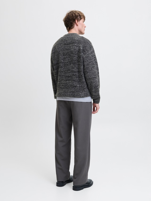 Jack & Jones Rundhalspullover »JJESOHO OLLIE KNIT CREW NECK SN« Materialmix, relaxed fit