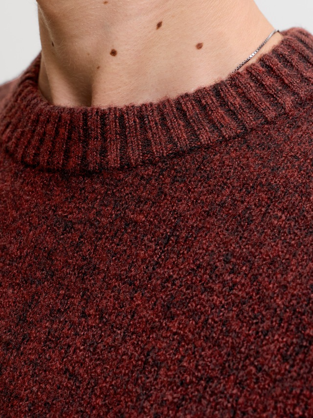Jack & Jones Rundhalspullover »JJESOHO OLLIE KNIT CREW NECK SN« Materialmix, relaxed fit