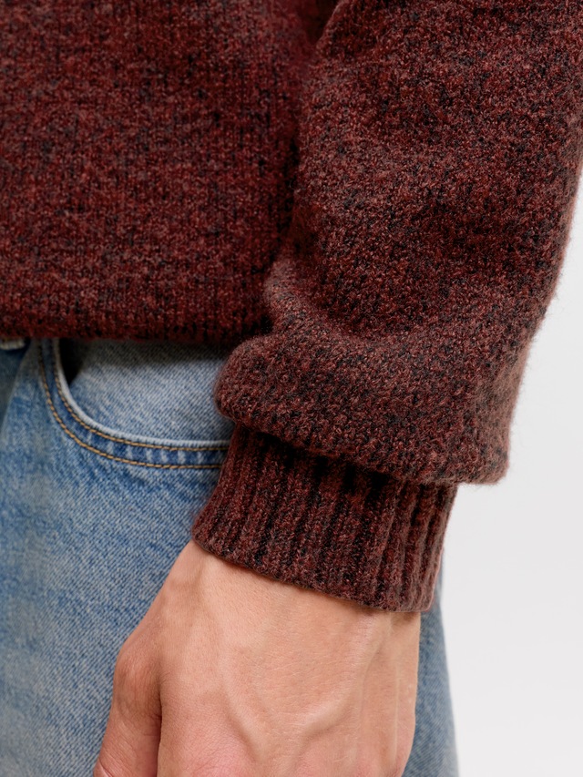 Jack & Jones Rundhalspullover »JJESOHO OLLIE KNIT CREW NECK SN« Materialmix, relaxed fit