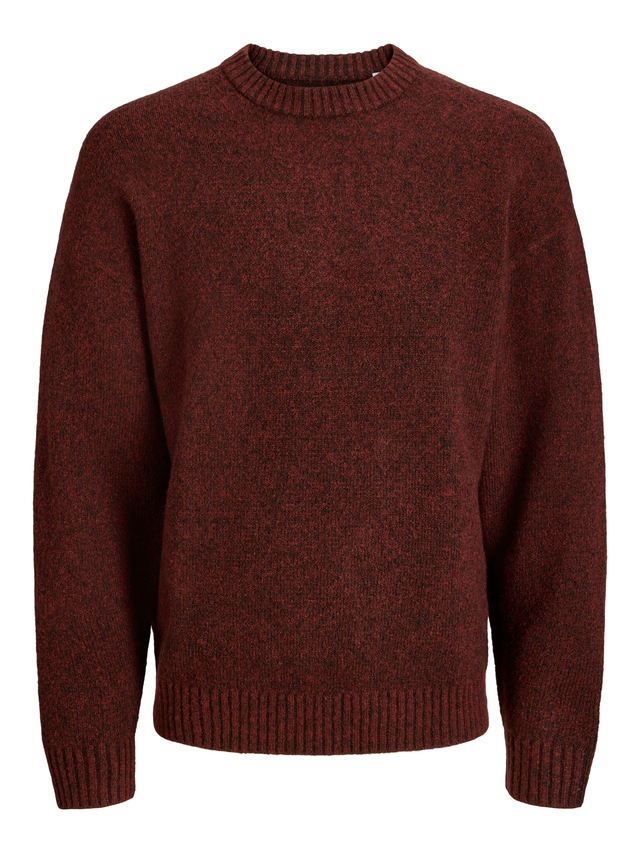 Jack & Jones Rundhalspullover »JJESOHO OLLIE KNIT CREW NECK SN« Materialmix, relaxed fit