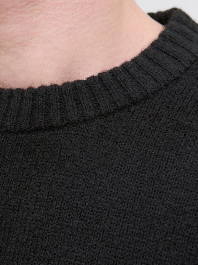 Jack & Jones Rundhalspullover »JJESOHO OLLIE KNIT CREW NECK SN« Materialmix, relaxed fit
