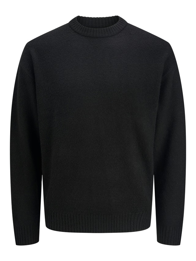 Jack & Jones Rundhalspullover »JJESOHO OLLIE KNIT CREW NECK SN« Materialmix, relaxed fit