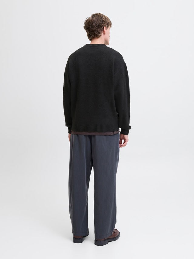 Jack & Jones Rundhalspullover »JJESOHO OLLIE KNIT CREW NECK SN« Materialmix, relaxed fit