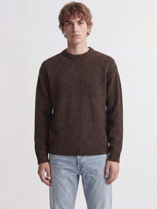 Jack & Jones Rundhalspullover »JJESOHO OLLIE KNIT CREW NECK SN« Materialmix, relaxed fit