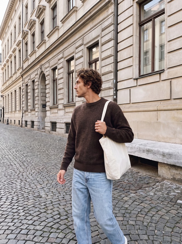 Jack & Jones Rundhalspullover »JJESOHO OLLIE KNIT CREW NECK SN« Materialmix, relaxed fit