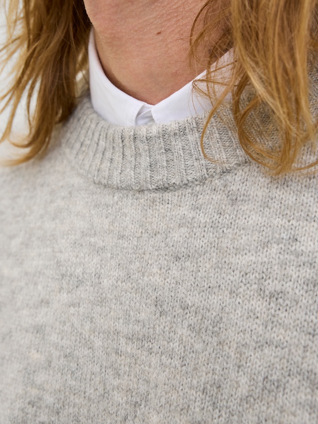 Jack & Jones Rundhalspullover »JJESOHO OLLIE KNIT CREW NECK SN« Materialmix, relaxed fit