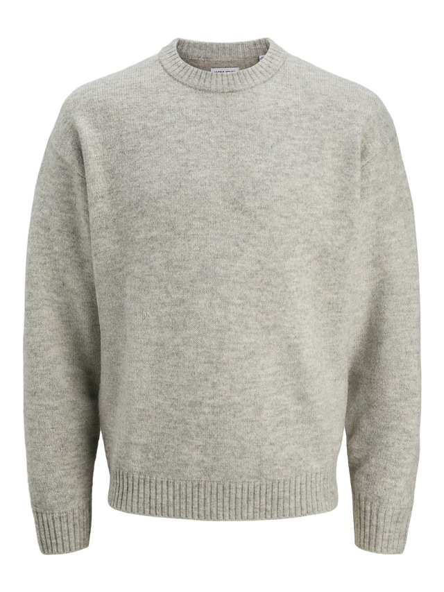 Jack & Jones Rundhalspullover »JJESOHO OLLIE KNIT CREW NECK SN« Materialmix, relaxed fit