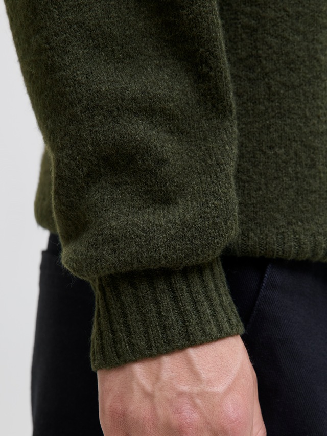 Jack & Jones Rundhalspullover »JJESOHO OLLIE KNIT CREW NECK SN« Materialmix, relaxed fit