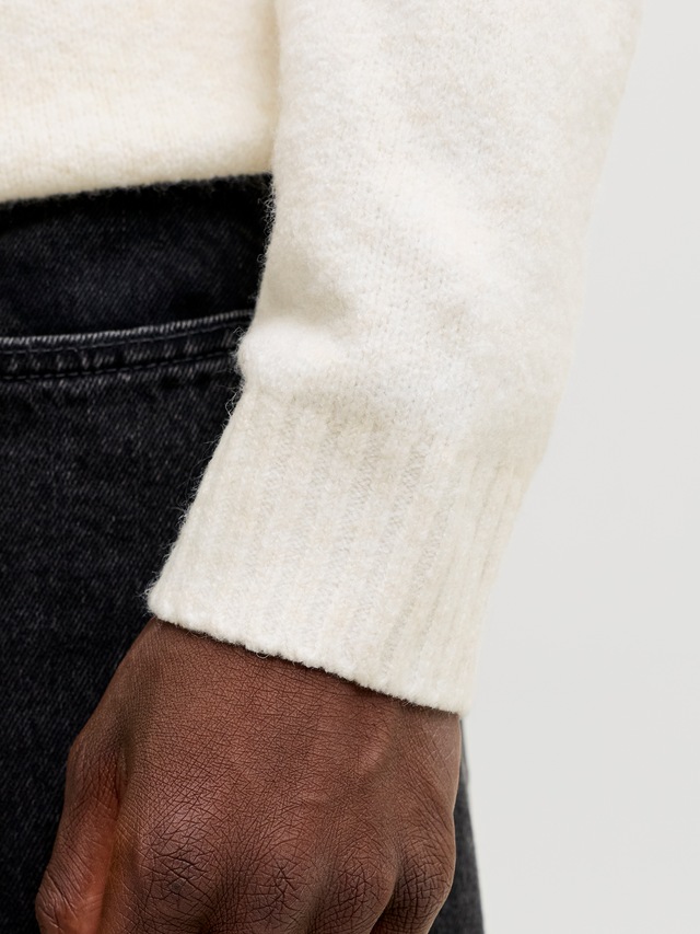 Jack & Jones Rundhalspullover »JJESOHO OLLIE KNIT CREW NECK SN« Materialmix, relaxed fit