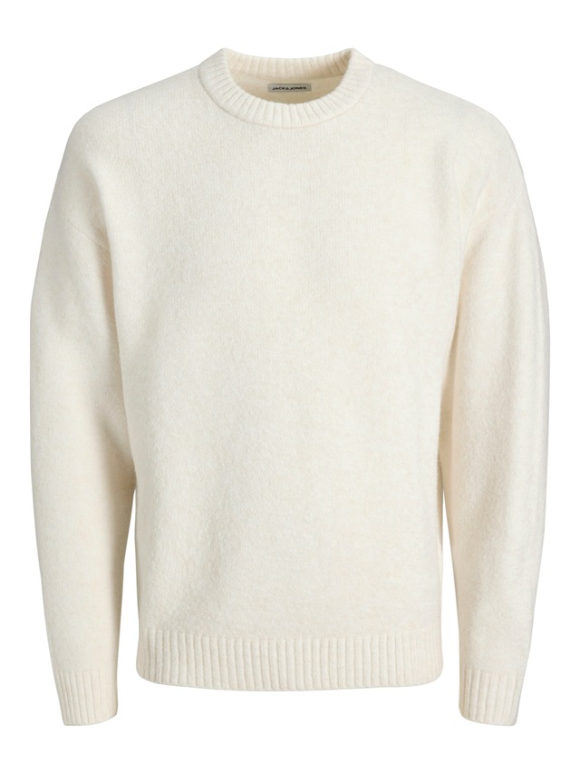 Jack & Jones Rundhalspullover »JJESOHO OLLIE KNIT CREW NECK SN« Materialmix, relaxed fit