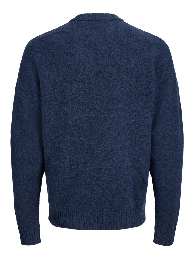 Jack & Jones Rundhalspullover »JJESOHO OLLIE KNIT CREW NECK SN« Materialmix, relaxed fit
