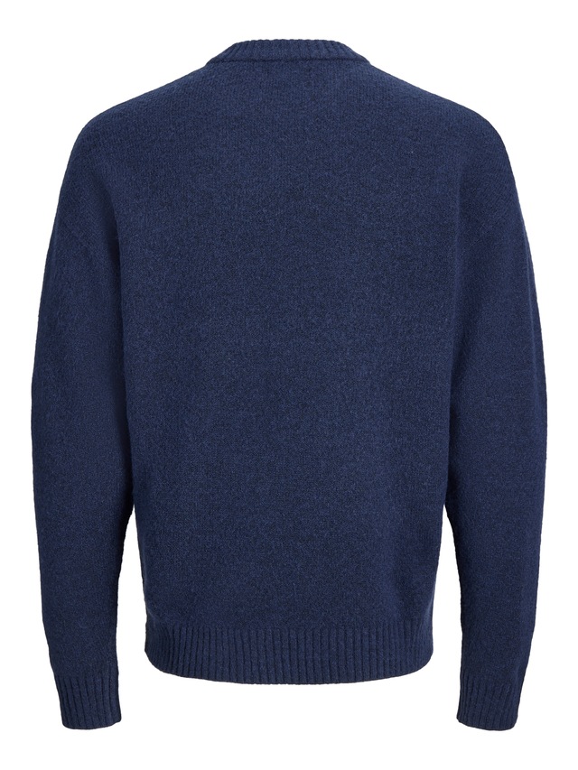 Jack & Jones Rundhalspullover »JJESOHO OLLIE KNIT CREW NECK SN« Materialmix, relaxed fit
