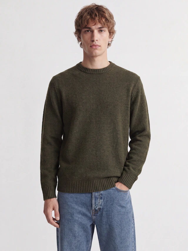 Jack & Jones Rundhalspullover »JJESOHO OLLIE KNIT CREW NECK SN« Materialmix, relaxed fit