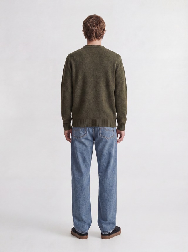 Jack & Jones Rundhalspullover »JJESOHO OLLIE KNIT CREW NECK SN« Materialmix, relaxed fit