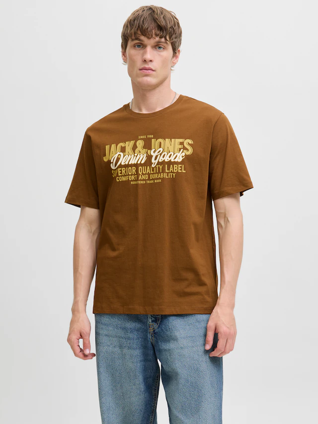 Jack & Jones Rundhalsshirt »JJELOGO TEE SS O-NECK 2 COL AW25 SN«
