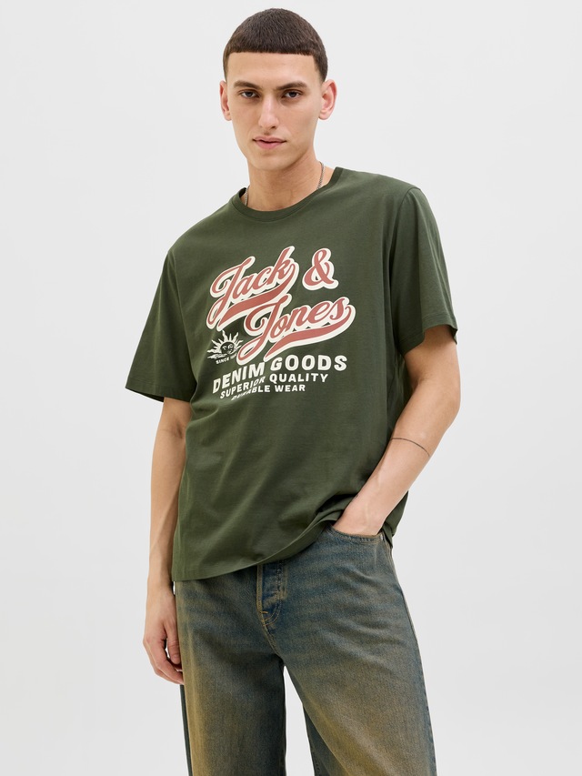 Jack & Jones Rundhalsshirt »JJELOGO TEE SS O-NECK 2 COL AW25 SN«