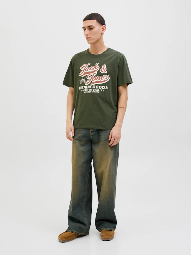 Jack & Jones Rundhalsshirt »JJELOGO TEE SS O-NECK 2 COL AW25 SN«