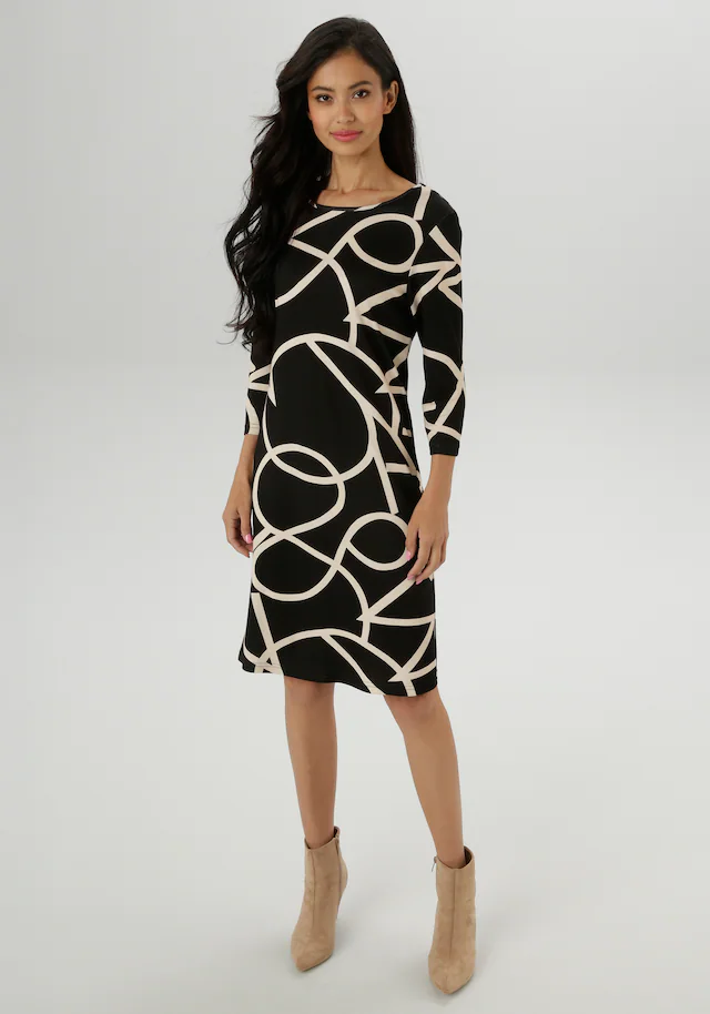 Aniston SELECTED Jerseykleid mit stilvollem Allover-Muster
