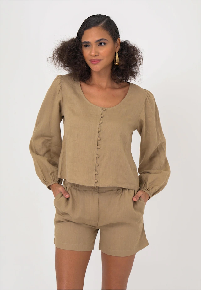 freshlions Klassische Bluse »Amara« 1 Stk. im klassischen Design