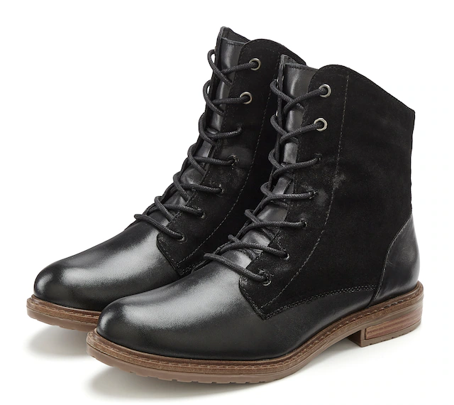 LASCANA Stiefelette »Boots, Lederschuhe,« aus Leder