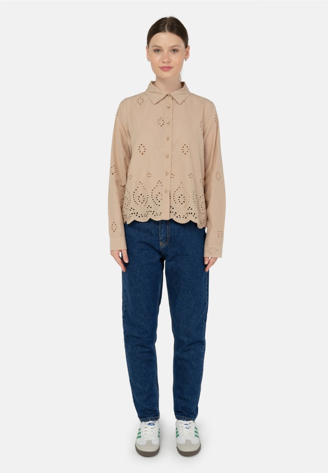 freshlions Klassische Bluse »Kate« 1 Stk. mit luftigem Lochmuster