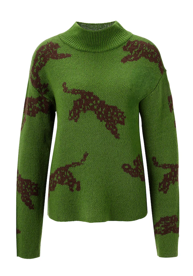 Aniston CASUAL Strickpullover mit eingestrickten Leoparden