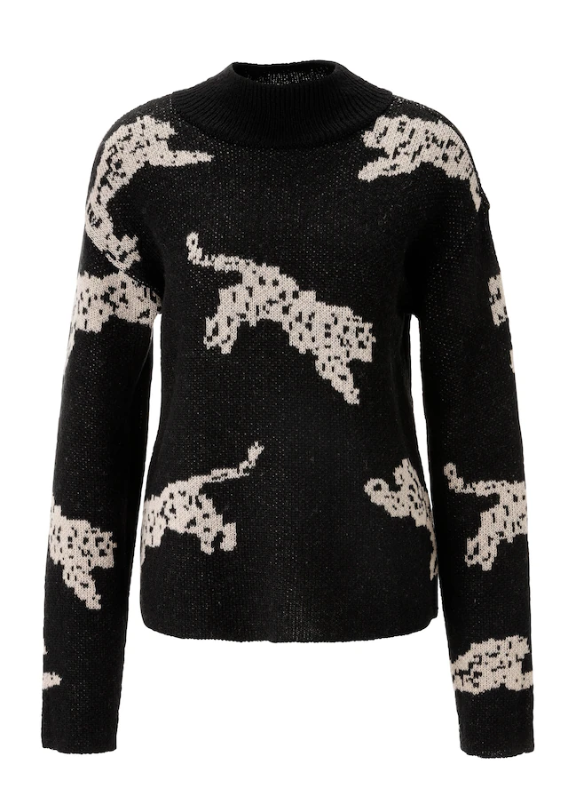 Aniston CASUAL Strickpullover mit eingestrickten Leoparden
