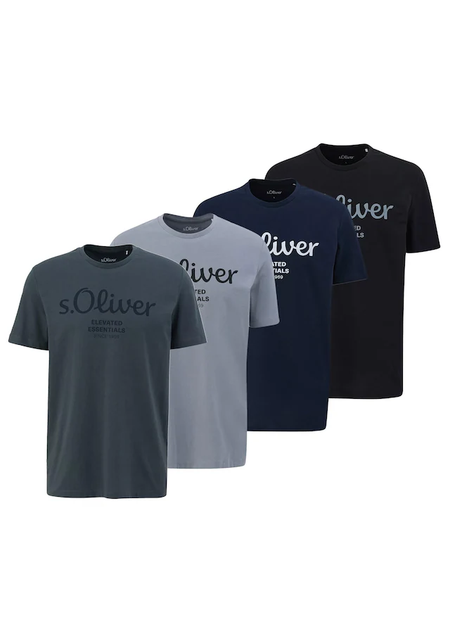 s.Oliver T-Shirt »T-Shirt Logo T-Shirt 4er Pack« 4