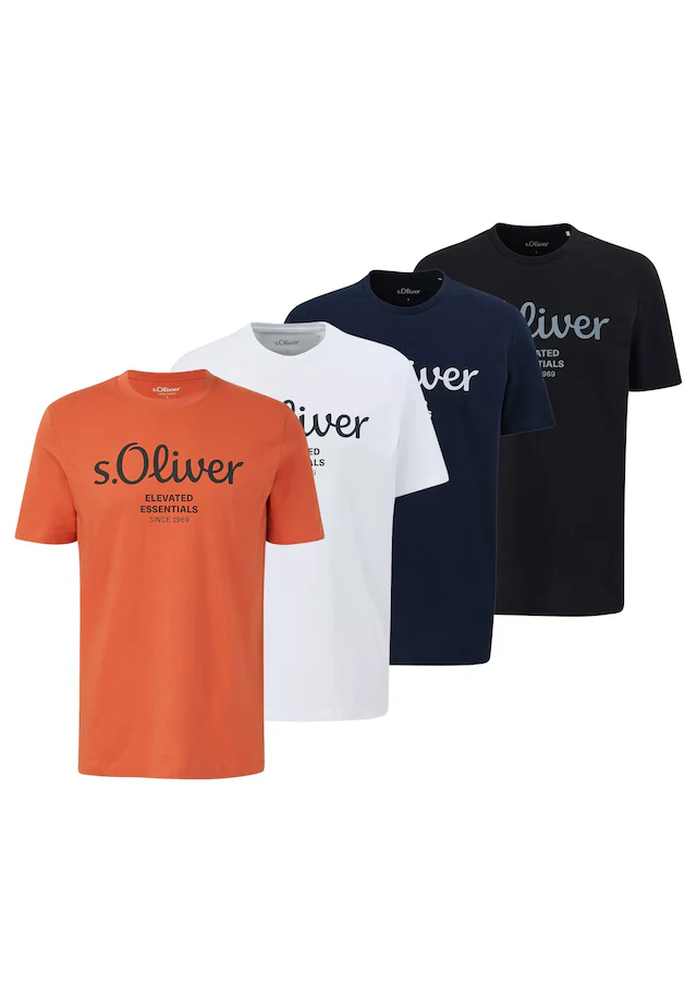 s.Oliver T-Shirt »T-Shirt Logo T-Shirt 4er Pack« 4