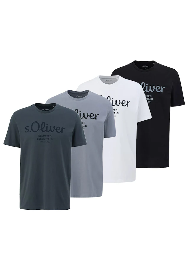 s.Oliver T-Shirt »T-Shirt Logo T-Shirt 4er Pack« 4