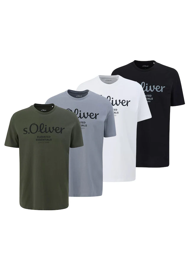 s.Oliver T-Shirt »T-Shirt Logo T-Shirt 4er Pack« 4